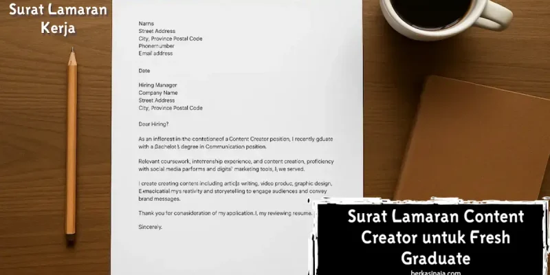 Surat Lamaran Content Creator untuk Fresh Graduate