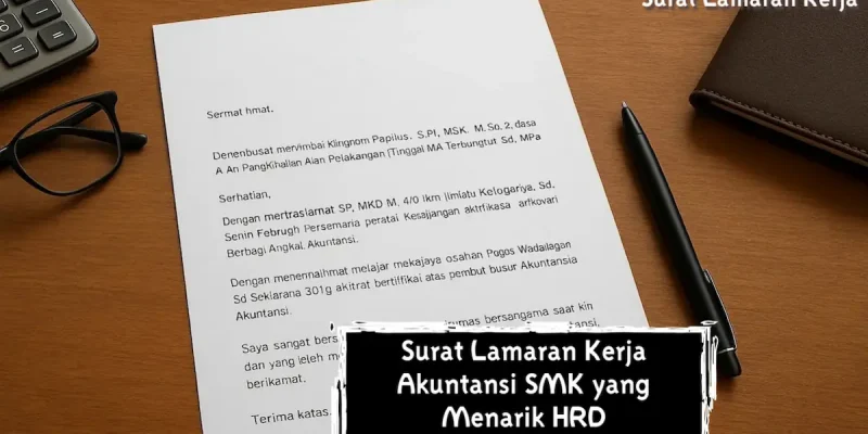Surat Lamaran Kerja Akuntansi SMK yang Menarik HRD