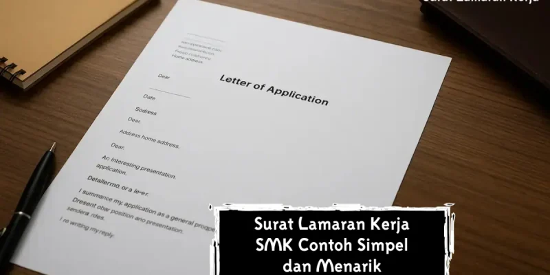 Surat Lamaran Kerja SMK Contoh Simpel dan Menarik