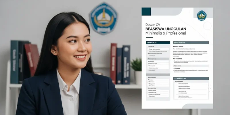Desain CV Beasiswa Unggulan Minimalis & Profesional
