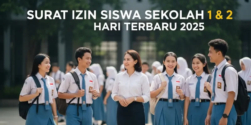 Surat Izin Siswa Sekolah 1 & 2 Hari Terbaru 2025