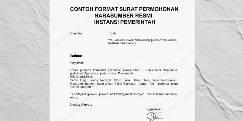 Contoh Format Surat Permohonan Narasumber Resmi Instansi Pemerintah