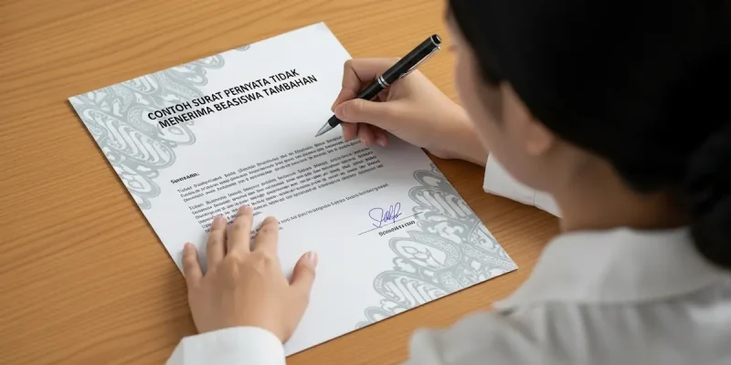 Contoh Surat Pernyataan Tidak Menerima Beasiswa Tambahan