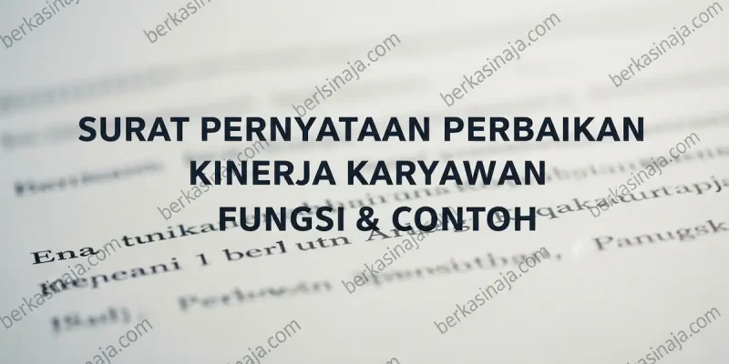 Surat Pernyataan Perbaikan Kinerja Karyawan Fungsi & Contoh