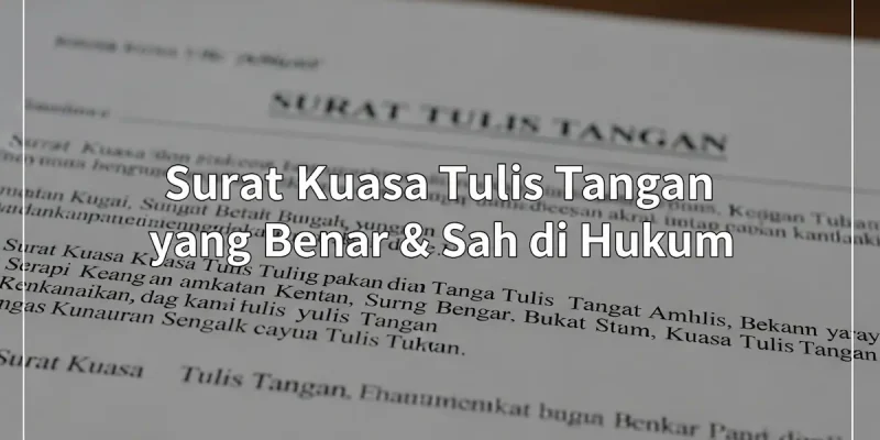 Surat Kuasa Tulis Tangan yang Benar & Sah di Hukum