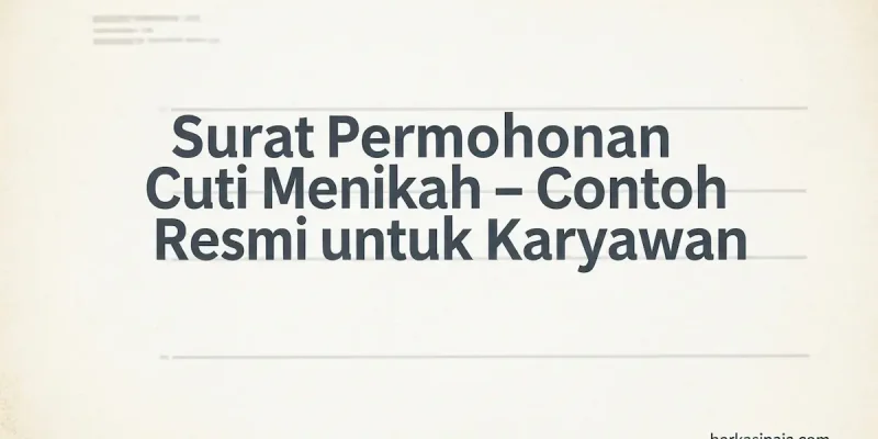 Surat Permohonan Cuti Menikah – Contoh Resmi untuk Karyawan