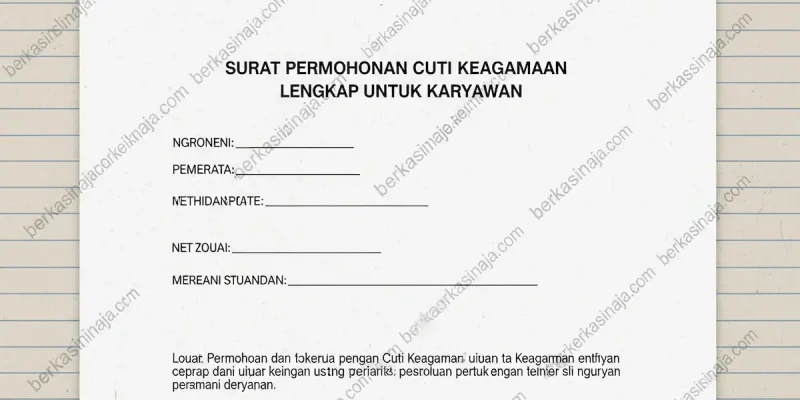 Surat Permohonan Cuti Keagamaan Lengkap untuk Karyawan