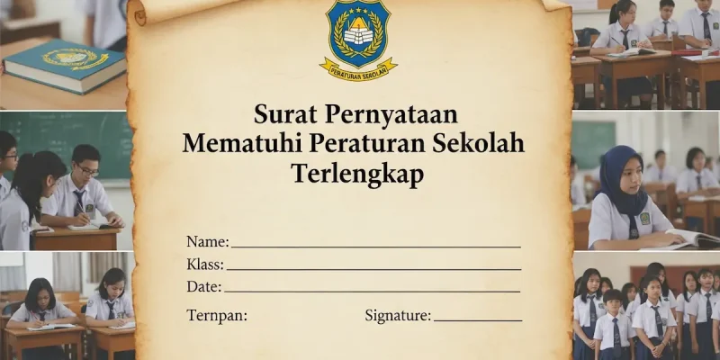 Surat Pernyataan Mematuhi Peraturan Sekolah Terlengkap