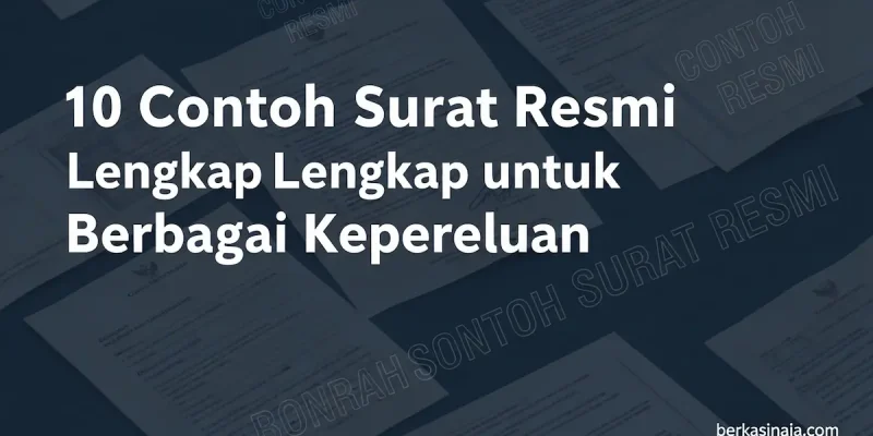 10 Contoh Surat Resmi Lengkap untuk Berbagai Keperluan
