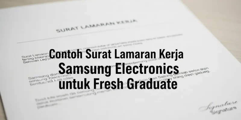 Contoh Surat Lamaran Kerja Samsung Electronics untuk Fresh Graduate