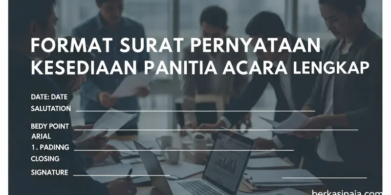 Format Surat Pernyataan Kesediaan Panitia Acara Lengkap