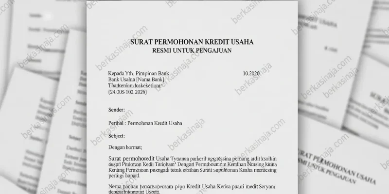 Surat Permohonan Kredit Usaha Resmi untuk Pengajuan