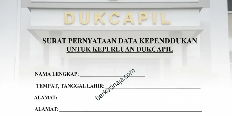 Surat Pernyataan Data Kependudukan untuk Keperluan Dukcapil