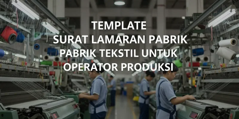 Template Surat Lamaran Pabrik Tekstil untuk Operator Produksi