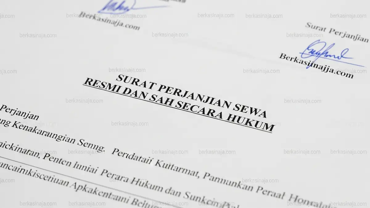 Surat Perjanjian Sewa Resmi dan Sah Secara Hukum